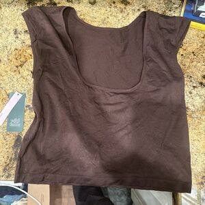 Wild Fable Chocolate Brown Crop Top